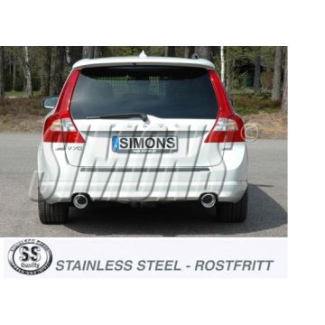 Eksosanlegg sport V70III 2008>> dobbelt Rustfritt  se info