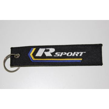 Nøkkelring m/tekstil merke Rsport  2 sidig,125x30mm.