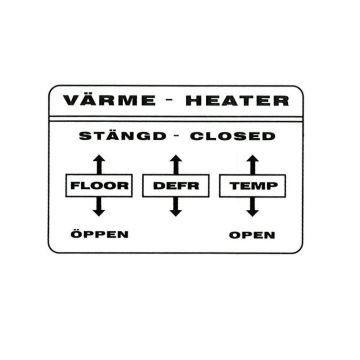 Dekal/Merke Som Viser Info På Varme Apr. Regulering P1800