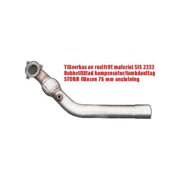 EKSOS 3" JT DOWNPIPE V70,V70N,S60 MED STORE VINKLET HUS