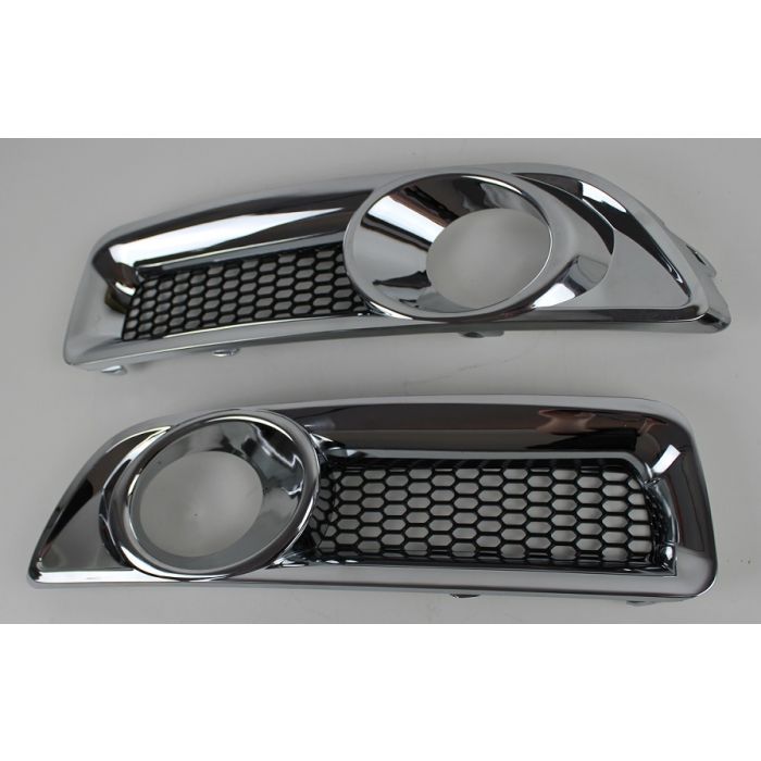 Spoilerlys/foglamp rammer i crom V70 08-13  sett