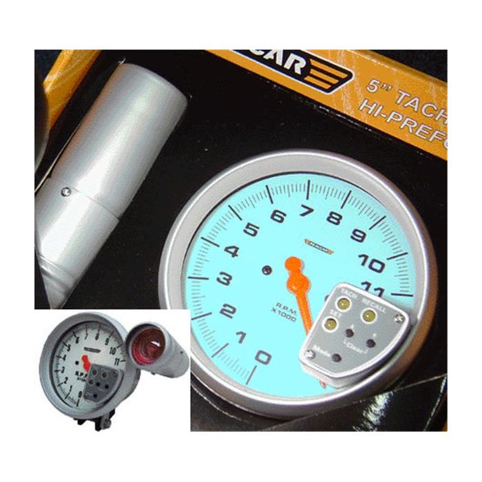 R-PERFORMANCE 5 TACHOMETER WITH SHIFT + RECALL 4/5/6 CYL BLUE LIGHT
