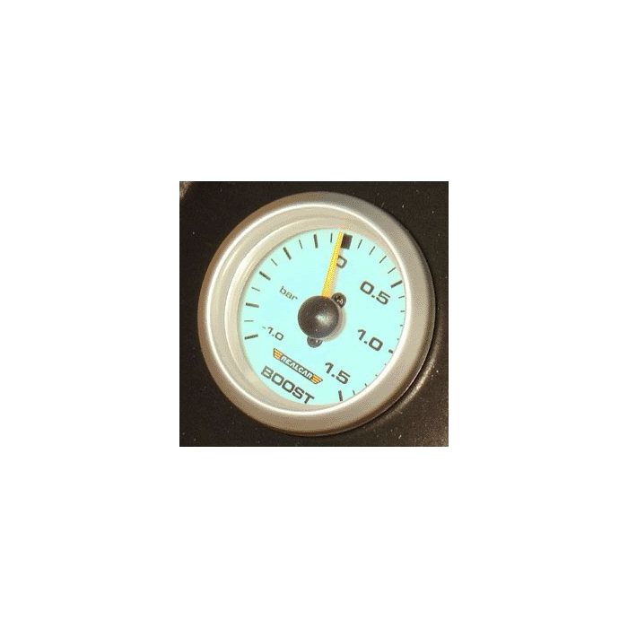 R-PERFORMANCE 52MM 15 BAR BOOSTGAUGE BLUE ELECTROLIGHT WITH HOSE KIT