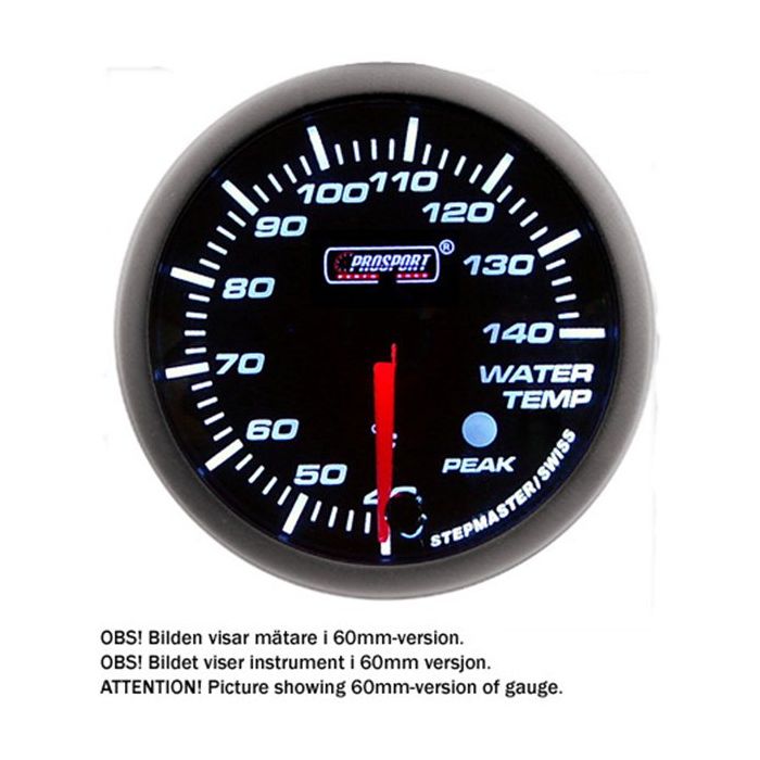 PROSPORT-S 52 MM ELECTRONIC WATERTEMP GAUGE WITH SENDER PEAK/WARNING