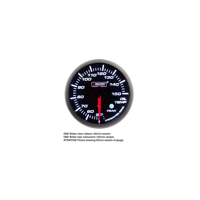 PROSPORT-S 52 MM ELECTRONIC OILTEMP GAUGE WITH SENDER PEAK/WARNING