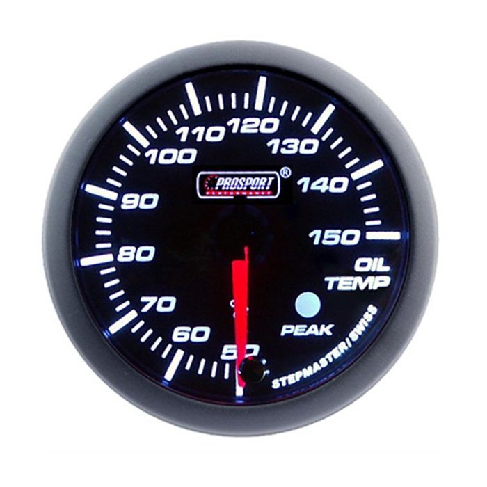 PROSPORT-S 60 MM ELECTRONIC OILTEMP GAUGE WITH SENDER PEAK/WARNING