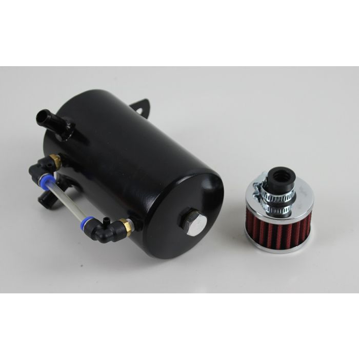 Olje catch tank m/luftfilter Svart