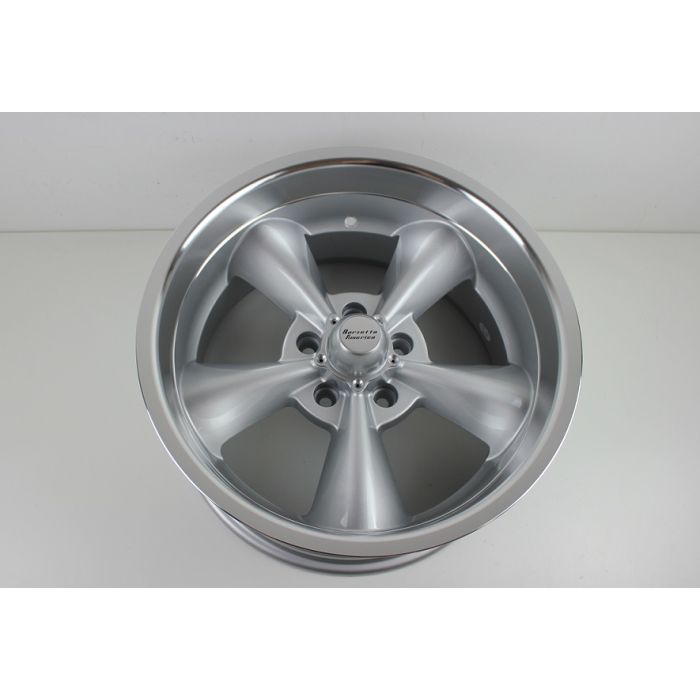 Felg 9x17 American silver med blank kant 5x114.3(4,5")