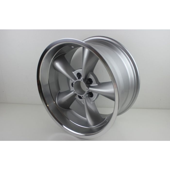 Felg 9x17 American silver med blank kant 5x114.3(4,5")