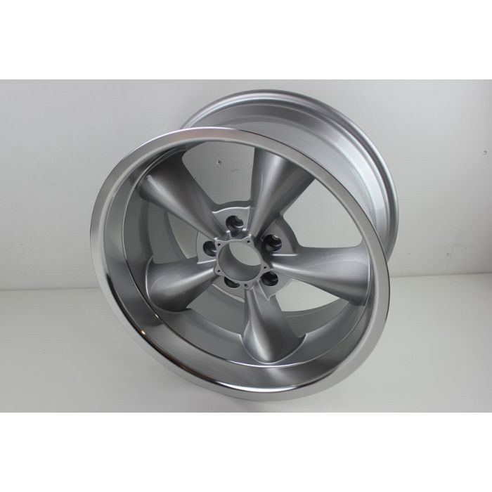 Felg 9x17 American silver med blank kant 5x114.3(4,5")