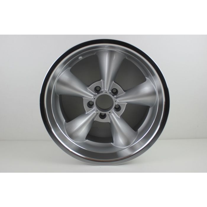 Felg 9x17 American silver med blank kant 5x114.3(4,5")