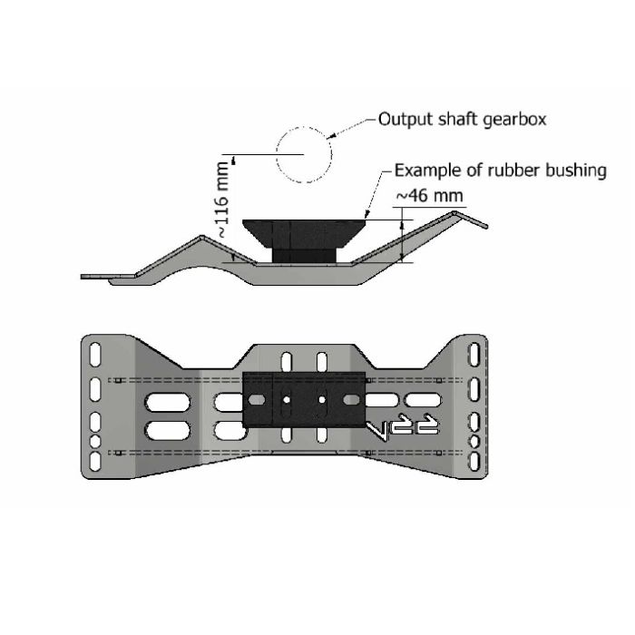 Gearkasse bjelke/oppheng 700/900 med GM 4L60 / T56 ol.