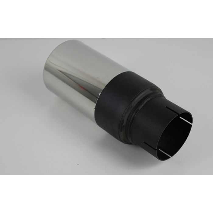 Eksos enderør 3"(76mm) inn og 100mm ut, lengde 25cm rustfri