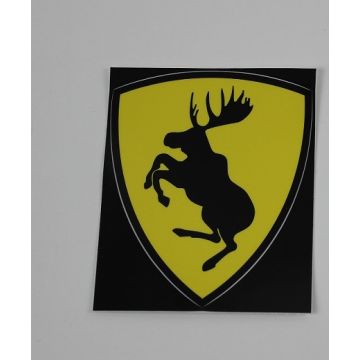 Stickers-klistremerke "Ferrari-ELG  svart/gul  66x72 mm. par